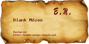 Blank Mózes névjegykártya